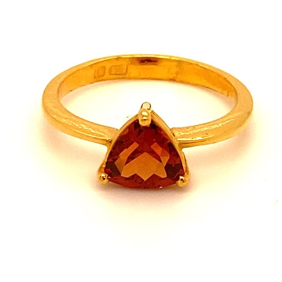 Malaya Garnet 1.68ct Solid 22K Yellow Gold Ring - Picture 3 of 9